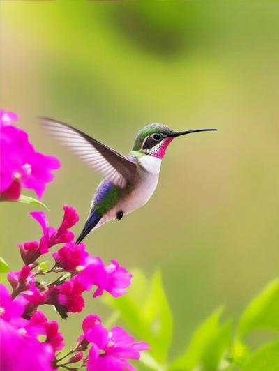 A Hummingbird Feeding on Flower Honey with Vibrant Colors – Free Stock Photo, Download for Free