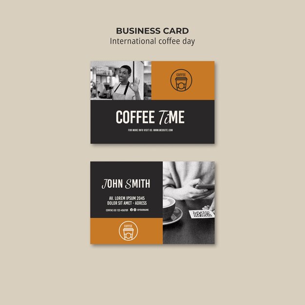 International Coffee Day Business Card – Free Download