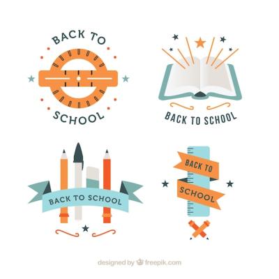 Back to School Badges Collection in Flat Style – Free Download