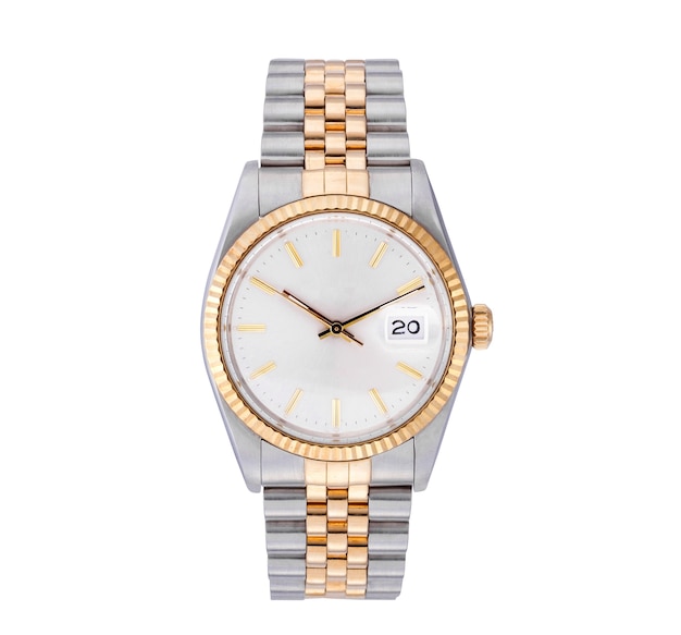 Elegant Silver and Golden Chain Watch – Free Download