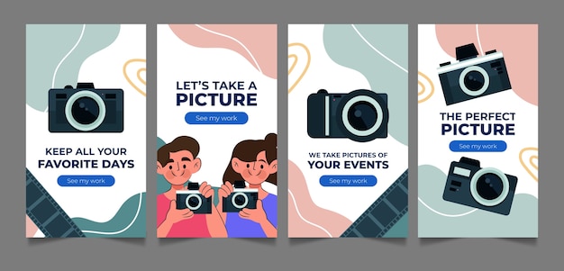 Flat Instagram Stories Collection for Photographers – Free Download