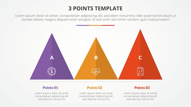 3 Points Stage Template Infographic Concept for Slide Presentations – Free Download