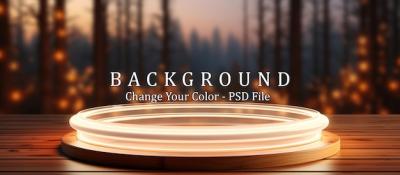 Abstract Background Round Stage with Neon Ultraviolet Lights – Free Download