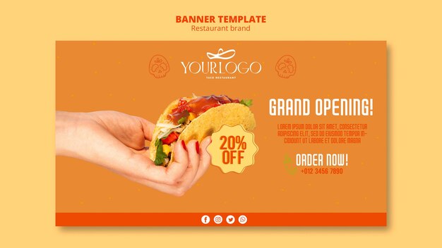 Flat Design Restaurant Template – Free to Download