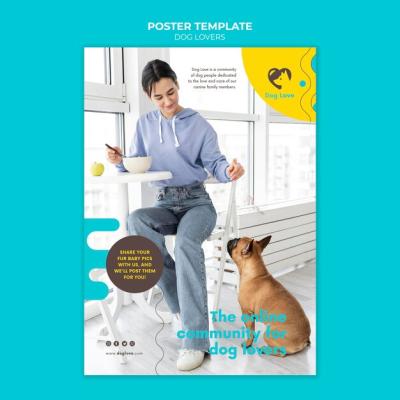 Vertical Poster for Dog Lovers Featuring Female Owner – Free Download