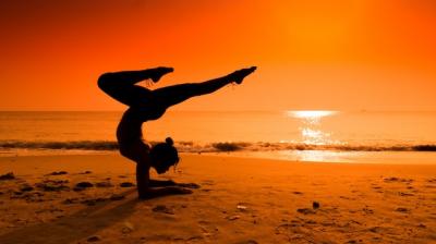 Yoga Silhouette at the Beach – Free Stock Photo, Download Free