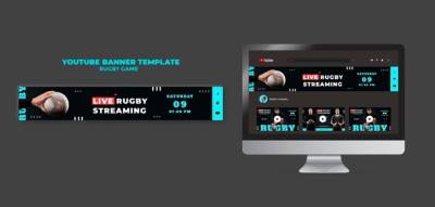 Rugby Game YouTube Banner Design Template – Free Download