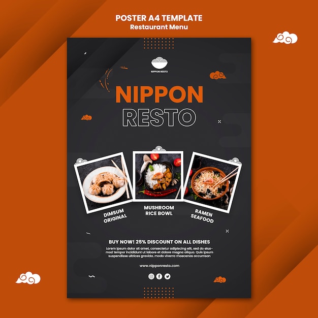 Japanese Food Poster Template – Free Download | PSD Templates