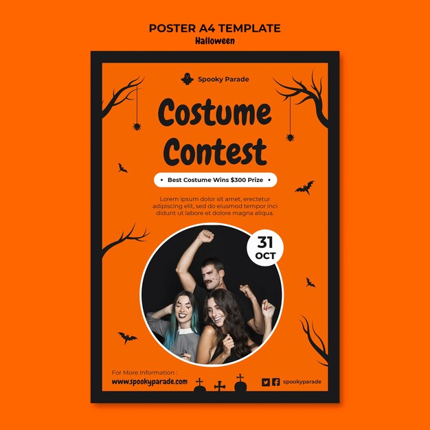 Halloween Costume Contest Poster Template – Free Download