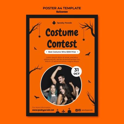 Halloween Costume Contest Poster Template – Free Download