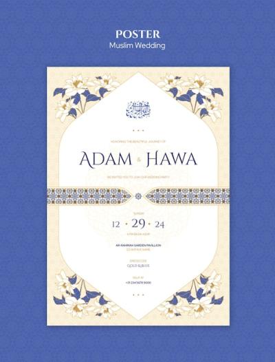 Muslim Wedding Template Design – Free Download