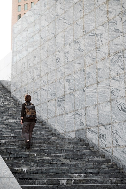 Woman Climbing Up Stairs – Free Stock Photo, Download Free