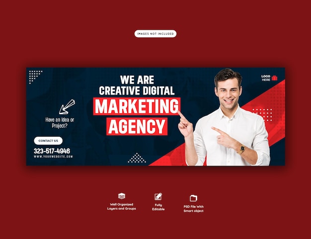 Digital Marketing Agency and Corporate Facebook Cover Template – Free Download