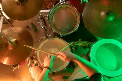 Drummer Performing at Local Event – Free Download