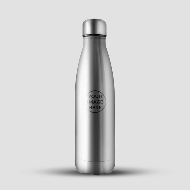 Psd Metallic Water Bottle Mockup – Free Download