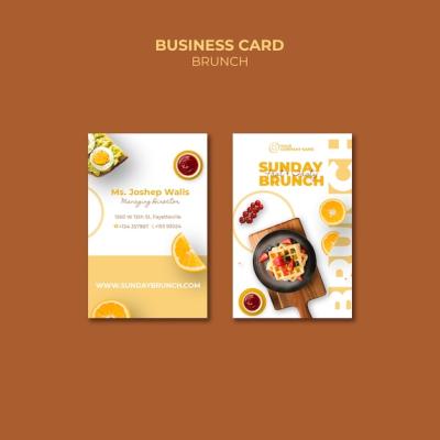 Brunch-Themed Business Card Template – Free Download