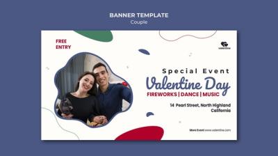 Valentine’s Day Couple Banner Template – Free Download