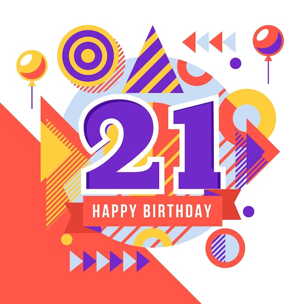 Geometric 21 Anniversary Background – Free Download