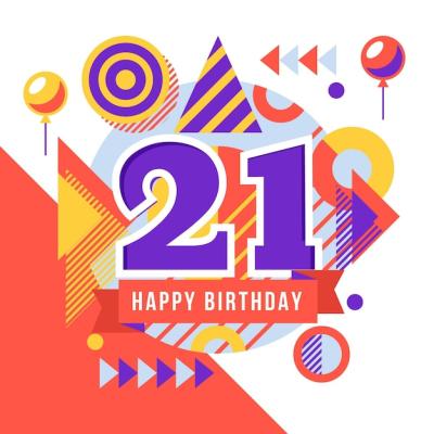 Geometric 21 Anniversary Background – Free Download