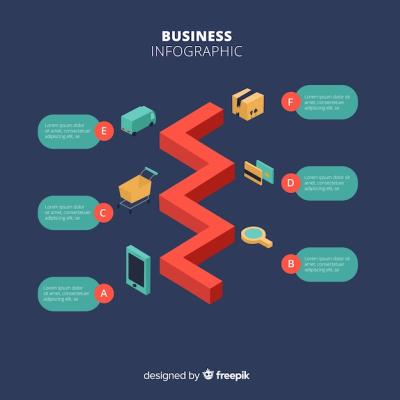 Isometric View Infographic Steps – Free Stock Photo for Download