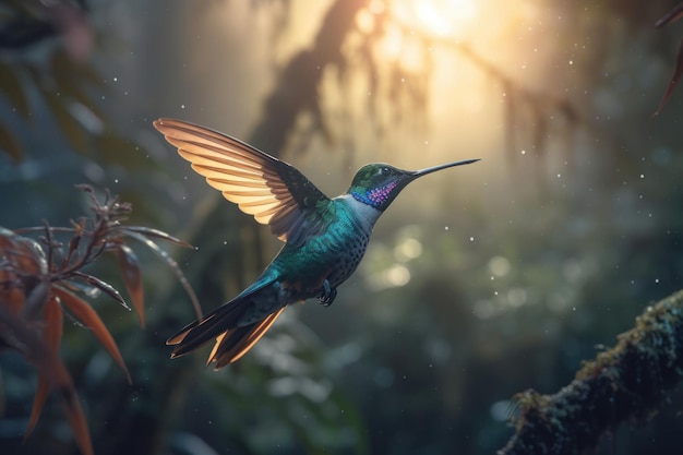 Tiny and Delicate Hummingbird Perched on a Green Branch – Free Stock Photo, Download for Free