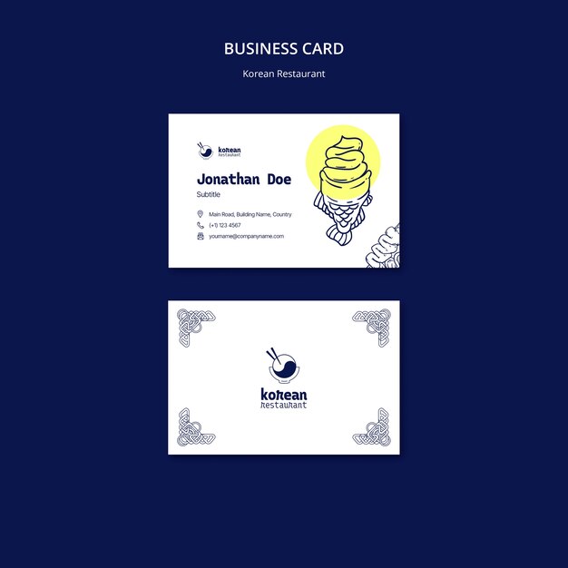 Korean Restaurant Business Card Template – Free Download