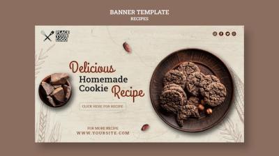 Delicious Homemade Cookie Recipe Banner Template – Free Stock Photo for Download