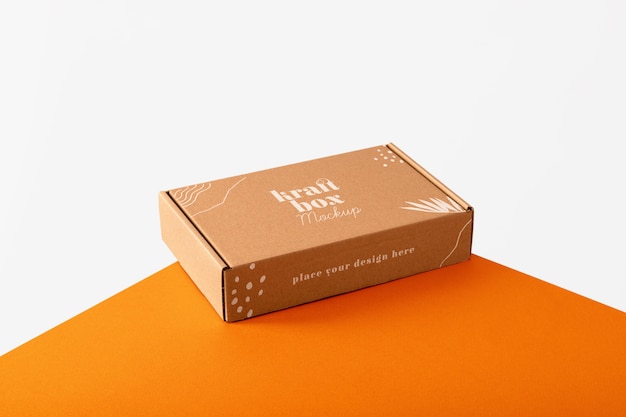 Paper Kraft Box or Container Mock-Up – Free Download