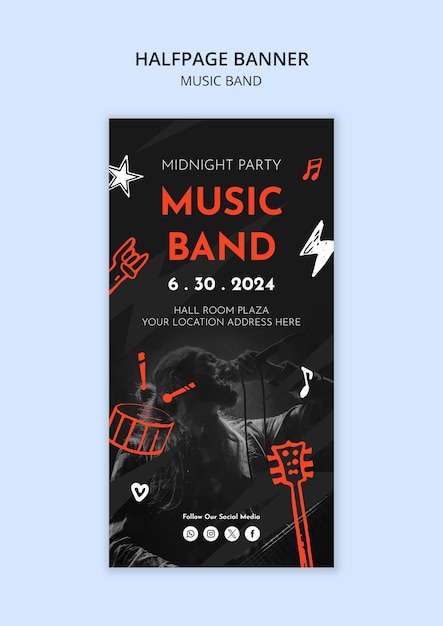 Music Band Template Design for Creative Projects – Free Download