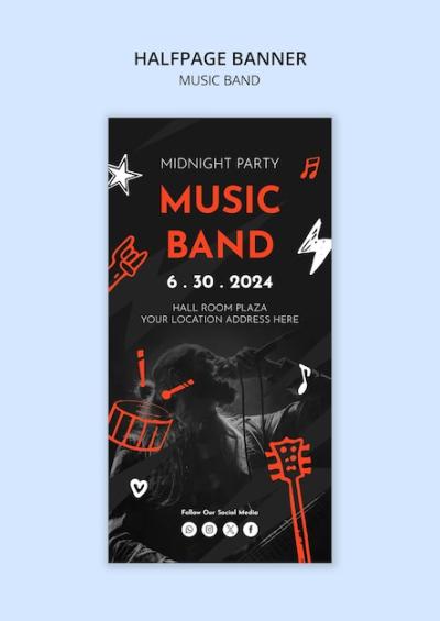 Music Band Template Design for Creative Projects – Free Download