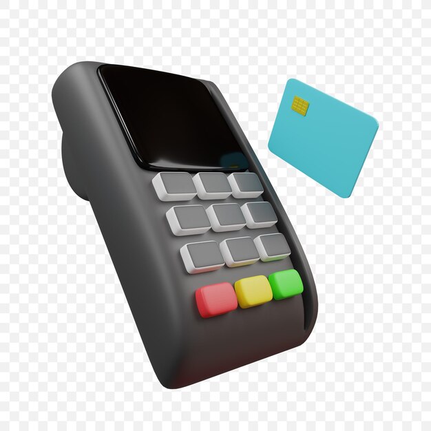 3D Render Illustration of a POS Machine Payment Terminal – Free Download