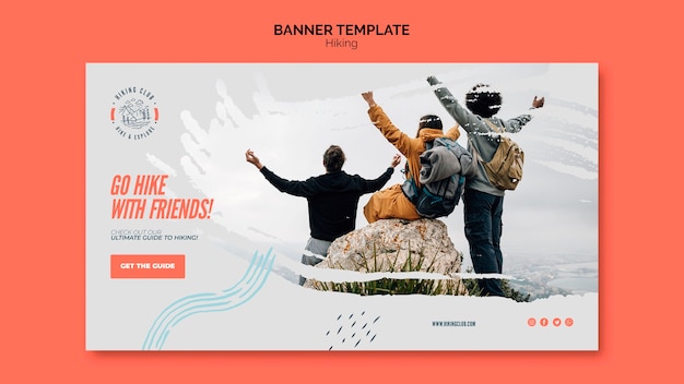 Explore the Great Outdoors: Hiking Concept Banner Template – Free Download