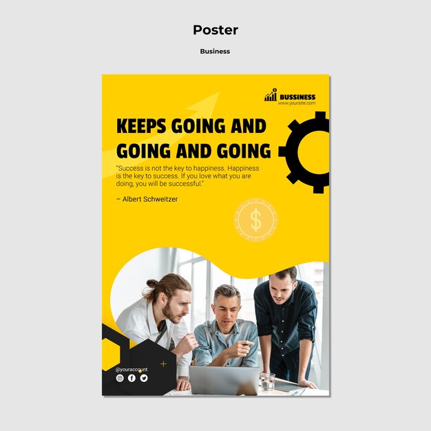 Flat Design Poster Business Template – Free Download