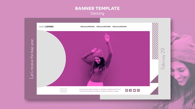 Pink Dancing Banner Template – Free Download