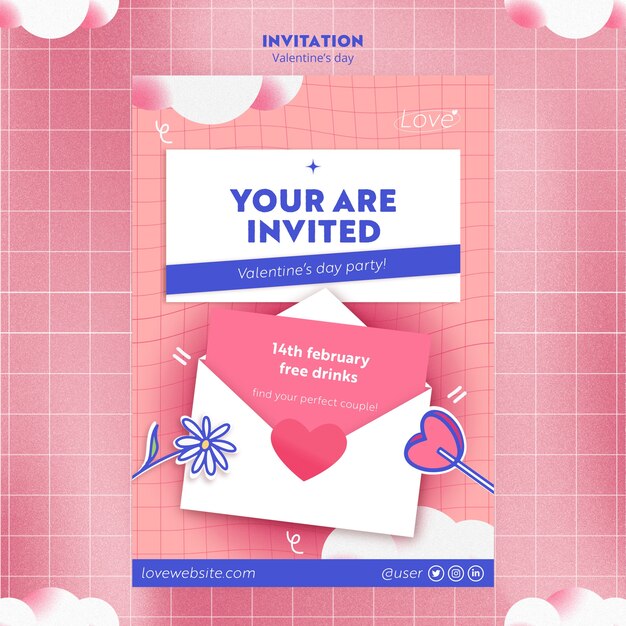 Valentine’s Day Celebration Invitation Template – Free to Download