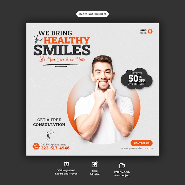 Dentist and Dental Care Social Media Banner Template – Free Download