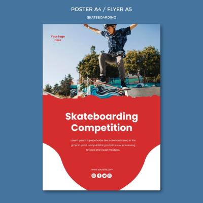 Skateboarding Concept Poster Template – Free Download