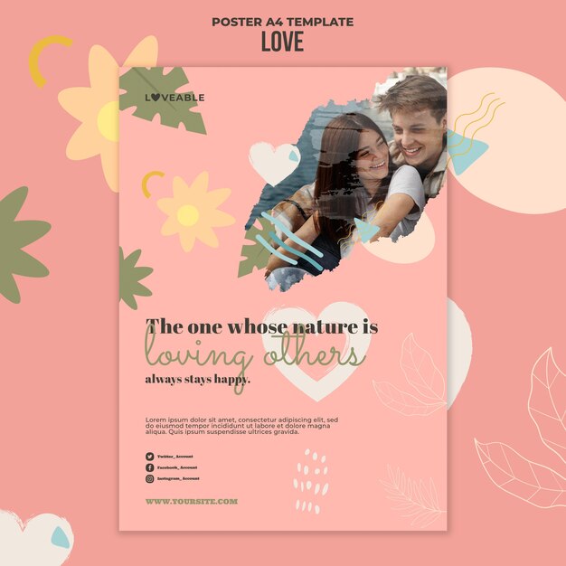 Love Print Template with Photo – Free Download