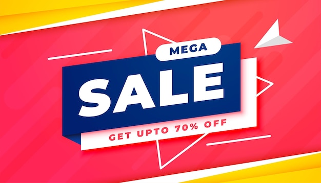 Modern Mega Sale Banner in Geometric Style – Free to Download