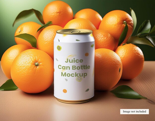 Juice Can Bottle Mockup for Showcasing Your Design – Free to Download