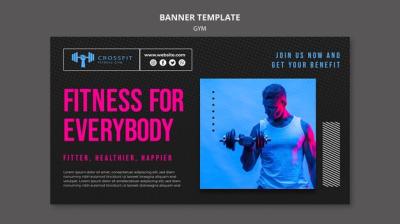 Gym Banner Template Featuring Photo – Free Download