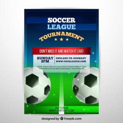 Soccer League Flyer Featuring Realistic Balls – Free Download