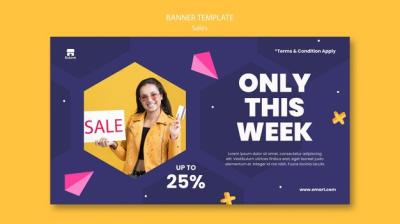 Horizontal Banner Template for Sales – Download Free Stock Photo