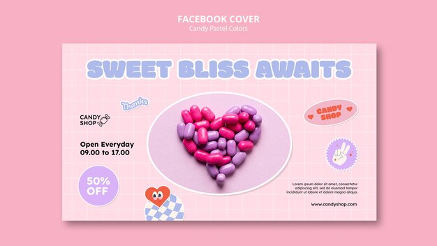 Candy Pastel Colors Facebook Cover Template – Free Download