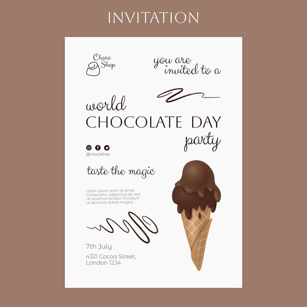 World Chocolate Day Invitation Template – Download Free Stock Photo