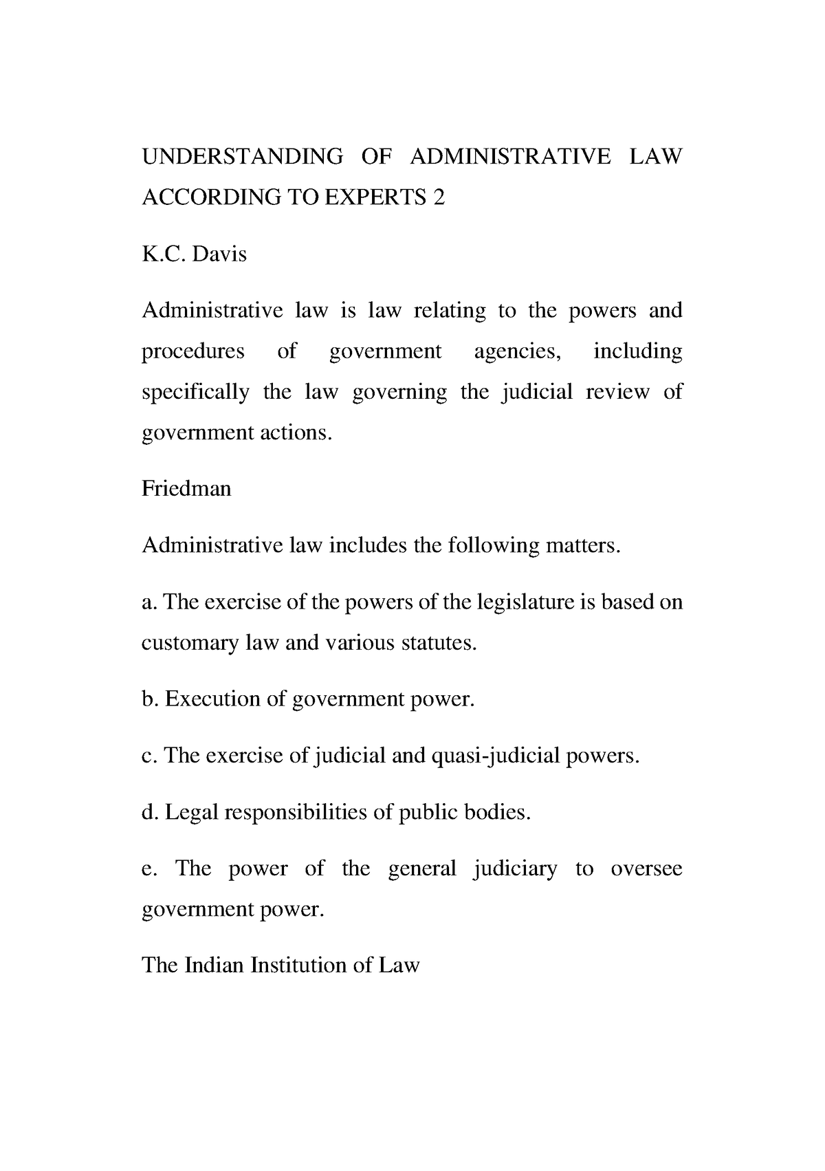 Understanding OF Administrative LAW According TO Experts 2 