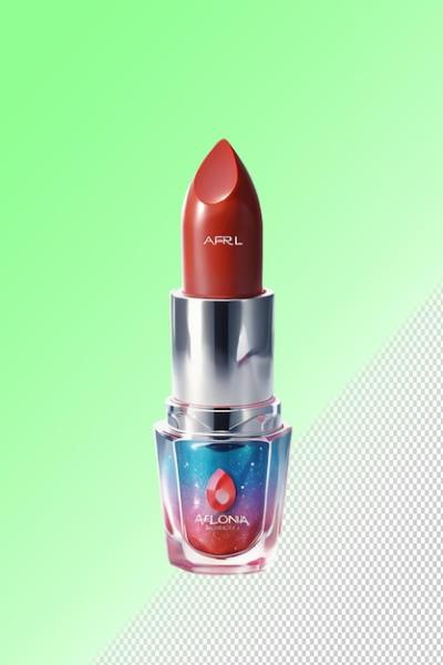 3D Lipstick Illustration on Transparent Background – Free to Download