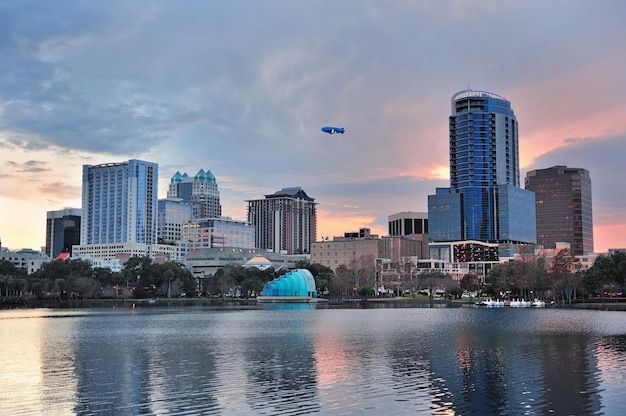 Orlando Lake Eola Sunset over Urban Architecture and Colorful Clouds – Free Download