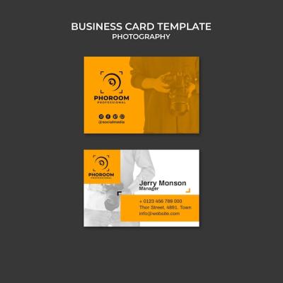 Flat Design Photography Business Card Template – Free Download