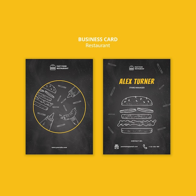 Fast Food Restaurant Business Card – Free Download